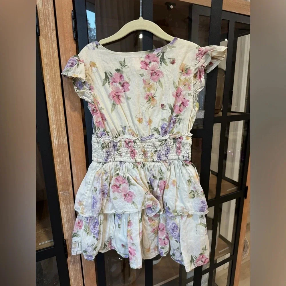 Gap × LoveShackFancy Girls Floral Flutter Sleeve Mini Dress Ruffle tier toddler